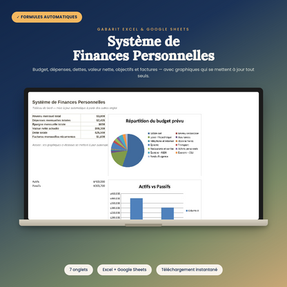 Budget Ultime — Tableur Excel/Google Sheets Complet